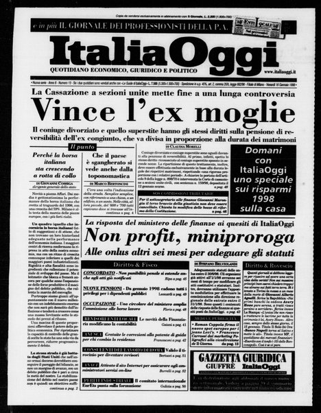 Italia oggi : quotidiano di economia finanza e politica